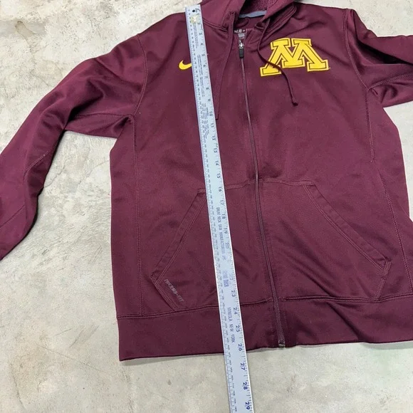 Nike Therma-FIT Minnesota Golden Gophers Full‎ Zip Hoodie Jacket Burgundy Small - Picture 4 of 8